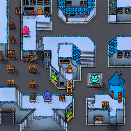 Crowded Streets Battlemap